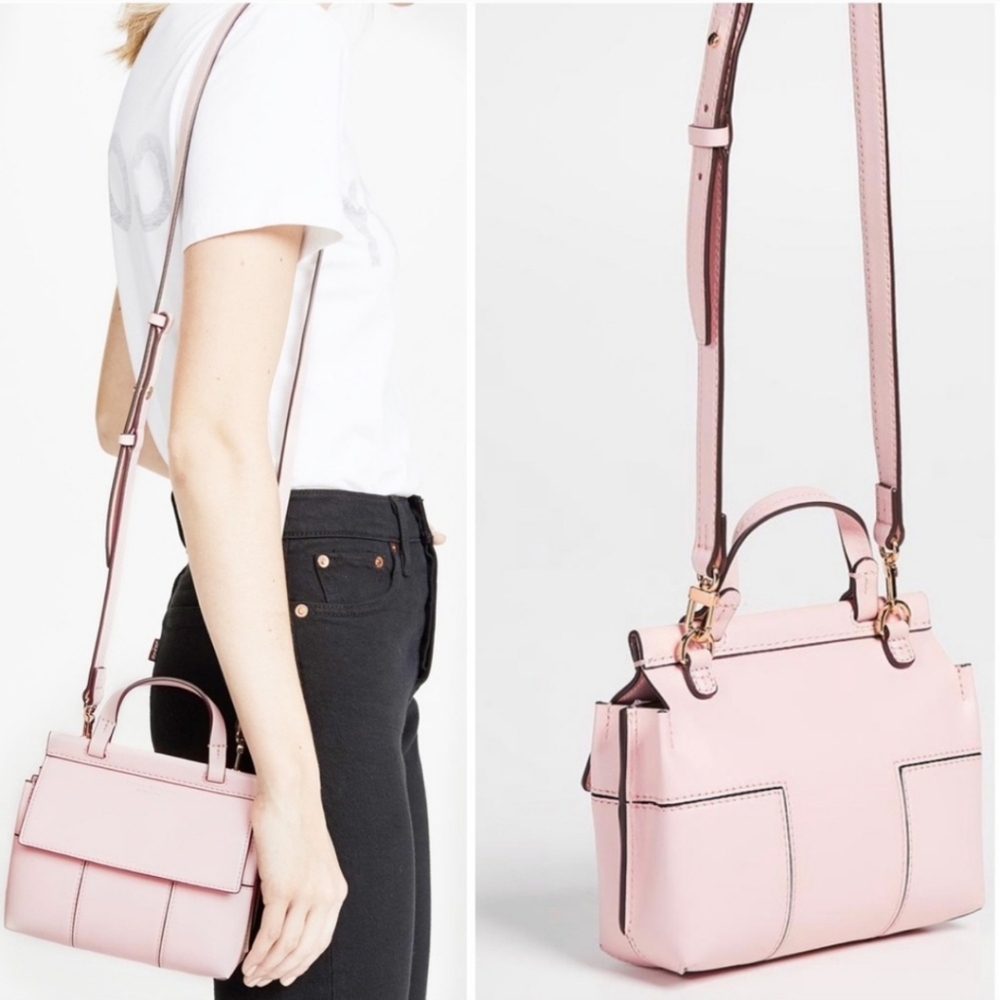 Tory Burch Block T Mini Satchel In Shell Pink - image 3